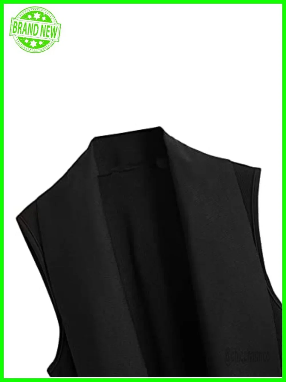 Tie Front Sleeveless Cardigan Vest Open Front Ribbed Knit Blazer Jacket Regular